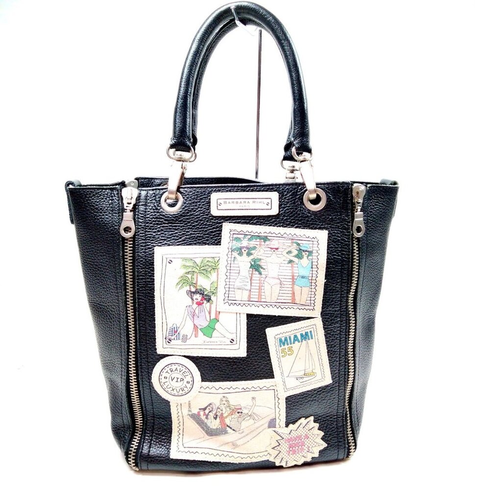 BARBARA RIHL Hand Bag Black Leather 3653097
